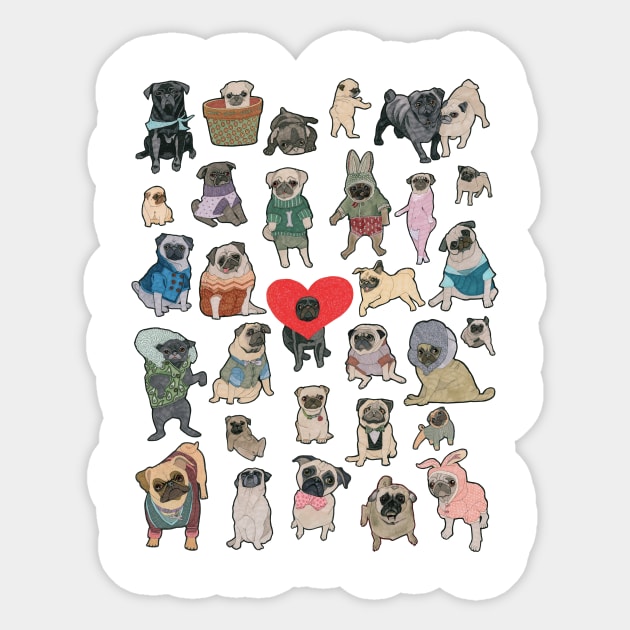 Pugs Sticker by Golden Section